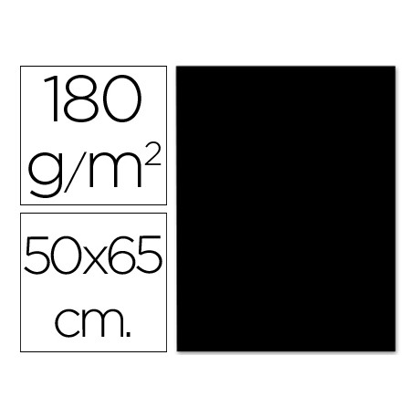 CARTULINA LIDERPAPEL 50X65 CM 180G/M2 NEGRO