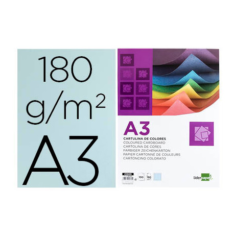 CARTULINA LIDERPAPEL A3 180G/M2 CELESTE CARTULINA LIDERPAPEL A3 180G/M2 CELESTE