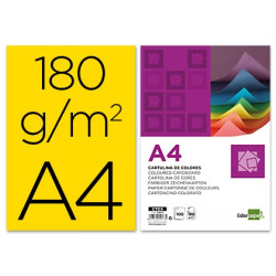 CARTULINA LIDERPAPEL A4 180G/M2 AMARILLO