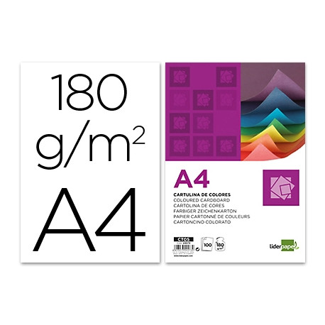 CARTULINA LIDERPAPEL A4 180G/M2 BLANCO