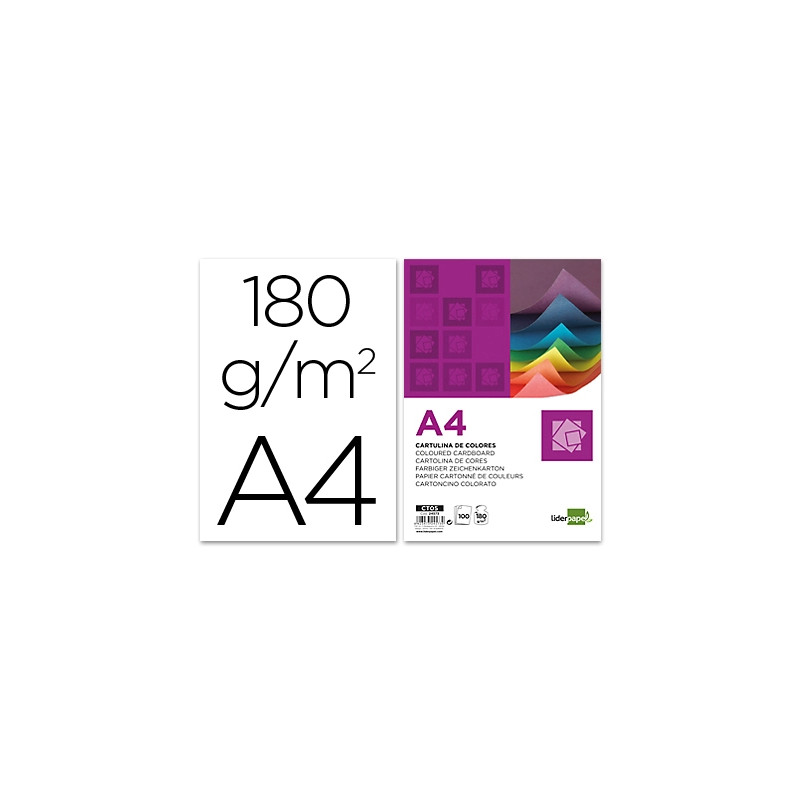 CARTULINA LIDERPAPEL A4 180G/M2 BLANCO