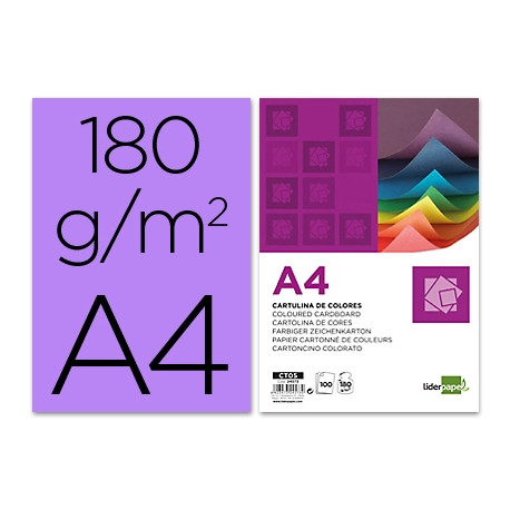 CARTULINA LIDERPAPEL A4 180G/M2 LILA CARTULINA LIDERPAPEL A4 180G/M2 LILA