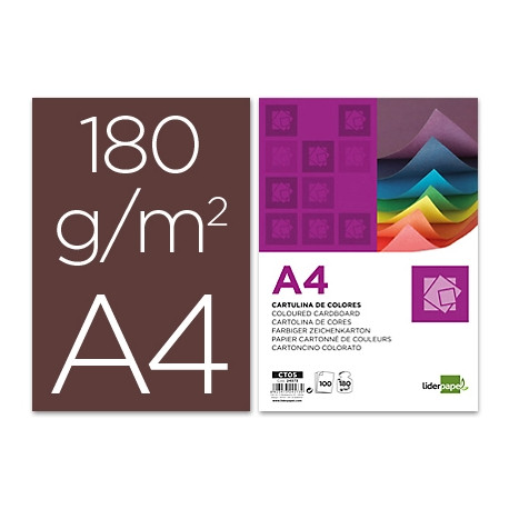 CARTULINA LIDERPAPEL A4 180G/M2 MARRON CARTULINA LIDERPAPEL A4 180G/M2 MARRON