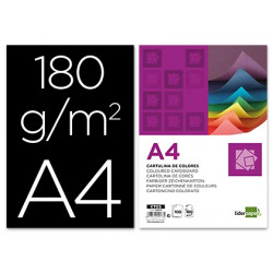 CARTULINA LIDERPAPEL A4 180G/M2 NEGRO