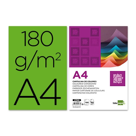 CARTULINA LIDERPAPEL A4 180G/M2 VERDE CARTULINA LIDERPAPEL A4 180G/M2 VERDE