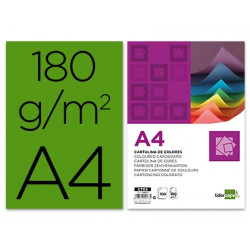 CARTULINA LIDERPAPEL A4 180G/M2 VERDE ABETO