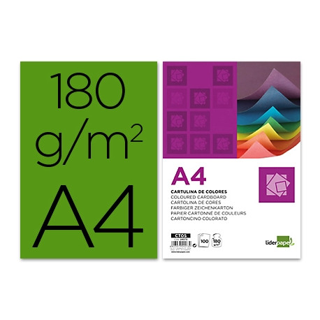 CARTULINA LIDERPAPEL A4 180G/M2 VERDE ABETO CARTULINA LIDERPAPEL A4 180G/M2 VERDE ABETO