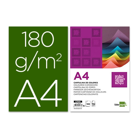 CARTULINA LIDERPAPEL A4 180G/M2 VERDE BILLAR