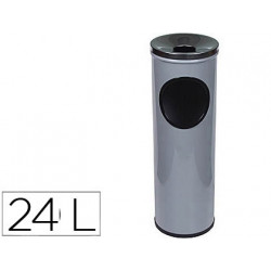 CENICERO PAPELERA REDONDO 401 GRIS METALICO 66X21,5 CM