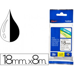 CINTA BROTHER TZE-241 BLANCO-NEGRO 18MM LONGITUD 8 MT