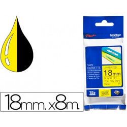 CINTA BROTHER TZE-641 AMARILLO-NEGRO 18MM LONGITUD 8 MT.