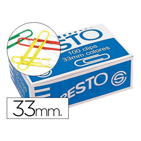CLIPS COLORES PAPER CAJA DE 100 UNIDADES CLIPS COLORES PAPER CAJA DE 100 UNIDADES