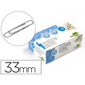 CLIPS LIDERPAPEL N2 LABIADOS 33 MM CAJA DE 100 UNIDADES