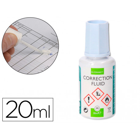 CORRECTOR Q-CONNECT APLICADOR PINCEL FRASCO 20 ML