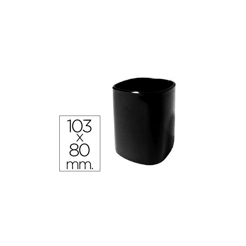 CUBILETE PORTALAPICES Q-CONNECT PLASTICO NEGRO DIAMETRO 80 MM ALTURA 103 MM