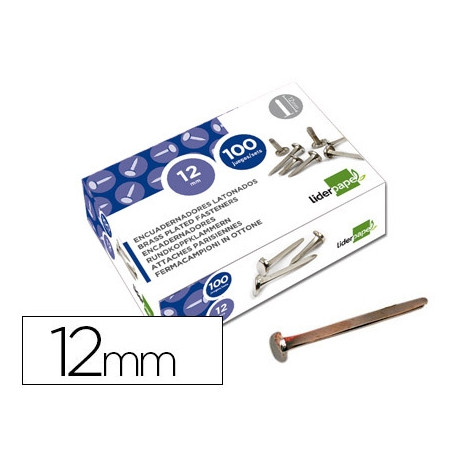 ENCUADERNADORES LIDERPAPEL NIQUELADOS N.0 12 MM CAJA DE 100 UNIDADES ENCUADERNADORES LIDERPAPEL NIQUELADOS N.0 12 MM CAJA DE 100 UNIDADES