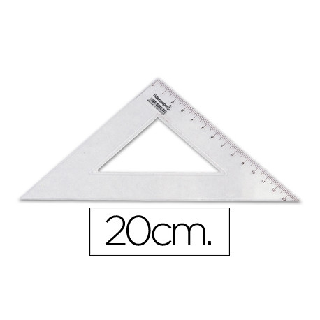 ESCUADRA LIDERPAPEL 20 CM PLASTICO CRISTAL