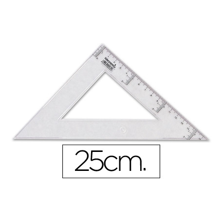 ESCUADRA LIDERPAPEL 25 CM PLASTICO CRISTAL ESCUADRA LIDERPAPEL 25 CM PLASTICO CRISTAL