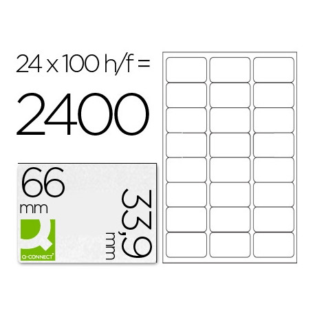 ETIQUETA ADHESIVA Q-CONNECT KF10639 TAMANO 66X33,9 MM FOTOCOPIADORA LASER INK-JET