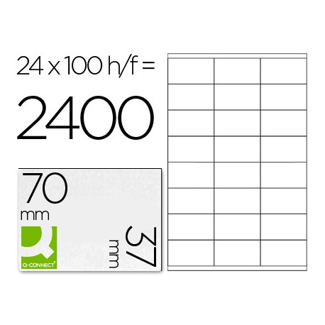 ETIQUETA ADHESIVA Q-CONNECT KF10647 TAMANO 70X37 MM FOTOCOPIADORA LASER INK-JET