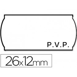 ETIQUETAS METO ONDULADAS 26 X 12 MM PVP BLANCA ADH 2 ROLLO 1500 ETIQUETAS TROQUELADAS