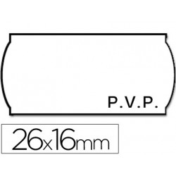 ETIQUETAS METO ONDULADAS 26 X 16 MM PVP BLANCA ADH 2 ROLLO 1200 ETIQUETAS TROQUELADAS