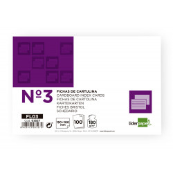 FICHA LIDERPAPEL LISA N3 100X150MM PAQUETE DE 100 180G