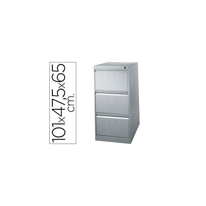 FICHERO CAJONES DE SUELO METALICO DE 3 CAJONES GRIS BITONO N.1375 ANTIVUELCO 101X65X47,5 CM