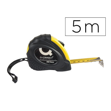 FLEXOMETRO Q-CONNECT DE 5 MT CON FRENO MATERIAL ANTICHOQUE 19 MM DE ANCHO FLEXOMETRO Q-CONNECT DE 5 MT CON FRENO MATERIAL ANTICHOQUE 19 MM DE ANCHO
