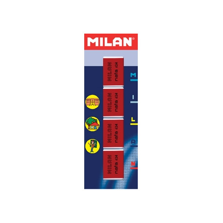 GOMA DE BORRAR MILAN 624-4 BLISTER DE 4 UNIDADES GOMA DE BORRAR MILAN 624-4 BLISTER DE 4 UNIDADES
