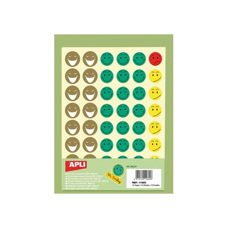 GOMETS ESCOLAR CARAS MR SMILEY BOLSA DE 12 HOJAS GOMETS ESCOLAR CARAS MR SMILEY BOLSA DE 12 HOJAS