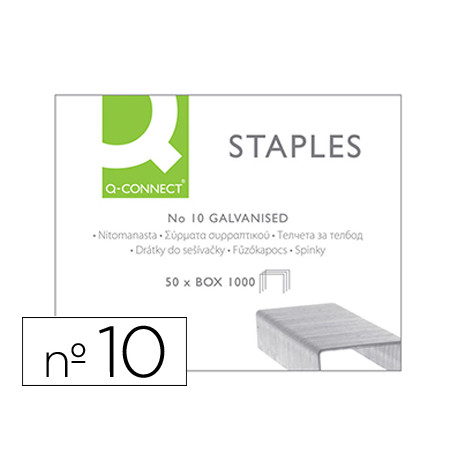 GRAPAS Q-CONNECT N10 GALVANIZADAS CAJA DE 1000 UNIDADES GRAPAS Q-CONNECT N10 GALVANIZADAS CAJA DE 1000 UNIDADES
