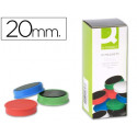 IMANES PARA SUJECION Q-CONNECT IDEAL PARA PIZARRAS MAGNETICAS20 MM COLORES SURTIDOS -CAJA DE 10 IMAN