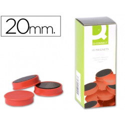 IMANES PARA SUJECION Q-CONNECT IDEAL PARA PIZARRAS MAGNETICAS20 MM ROJO -CAJA DE 10 IMANES