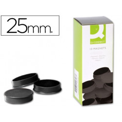 IMANES PARA SUJECION Q-CONNECT IDEAL PARA PIZARRAS MAGNETICAS25 MM NEGRO -CAJA DE 10 IMANES