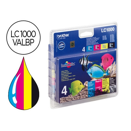 INK-JET BROTHER LC-1000 PACK NEGRO/CIAN/MAGENTA Y AMARILLO