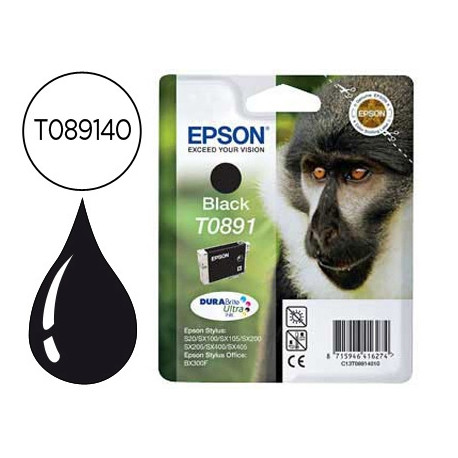 INK-JET EPSON T0891 NEGRO STYLUS S20 / SX-100 / SX-110 INK-JET EPSON T0891 NEGRO STYLUS S20 / SX-100 / SX-110