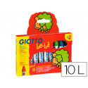 LAPICES CERA GIOTTO SUPER BEBE CAJA DE 10 COLORES SURTIDOS + SACAPUNTAS