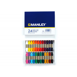 LAPICES CERA MANLEY CAJA DE 24 COLORES SURTIDOS