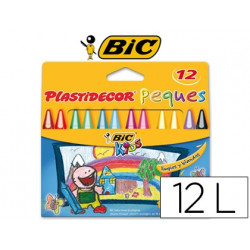 LAPICES CERA PLASTIDECOR PEQUES CAJA DE 12 COLORES SURTIDOS