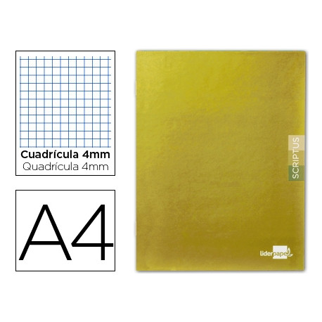LIBRETA LIDERPAPEL SCRIPTUS A4 48 HOJAS 90G/M2 CUADRO 4MM CON MARGEN COLOR NARANJA LIBRETA LIDERPAPEL SCRIPTUS A4 48 HOJAS 90G/M2 CUADRO 4MM CON MARGEN COLOR NARANJA