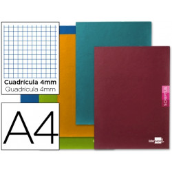 LIBRETA LIDERPAPEL SCRIPTUS A4 48 HOJAS 90G/M2 CUADRO 4MM CON MARGEN