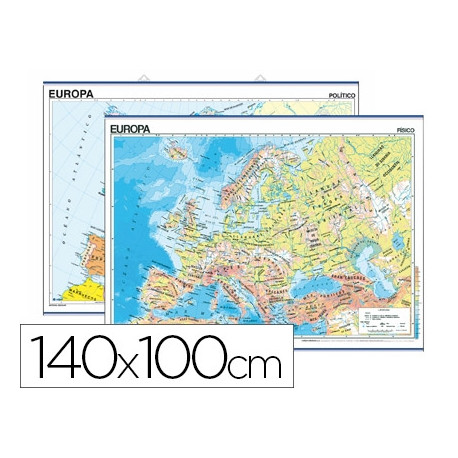 MAPA MURAL EUROPA FISICO/POLITICO 140X100 CM MAPA MURAL EUROPA FISICO/POLITICO 140X100 CM