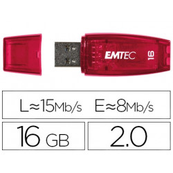 MEMORIA USB EMTEC FLASH C410 16 GB 2.0 ROJO