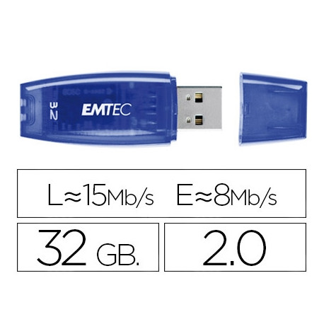 MEMORIA USB EMTEC FLASH C410 32 GB 2.0 AZUL