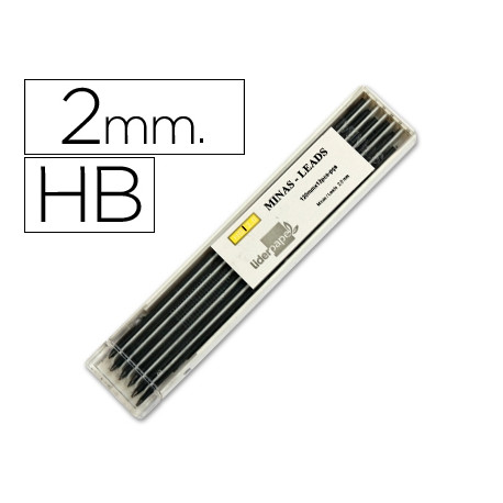 MINAS LIDERPAPEL GRAFITO DE 2 MM ESTUCHE DE 12 MINAS MINAS LIDERPAPEL GRAFITO DE 2 MM ESTUCHE DE 12 MINAS