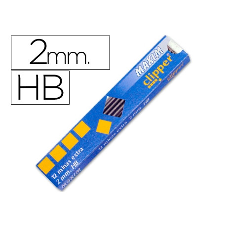 MINAS MAXIM GRAFITO DE 2 MM ESTUCHE DE 12 MINAS MINAS MAXIM GRAFITO DE 2 MM ESTUCHE DE 12 MINAS