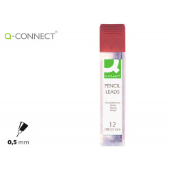 MINAS Q-CONNECT GRAFITO 0,5 MM HB ESTUCHE DE 12 MINAS