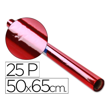 PAPEL CELOFAN ROLLO TREPADO ROJO 25 HOJAS DE 50X65 CM PAPEL CELOFAN ROLLO TREPADO ROJO 25 HOJAS DE 50X65 CM