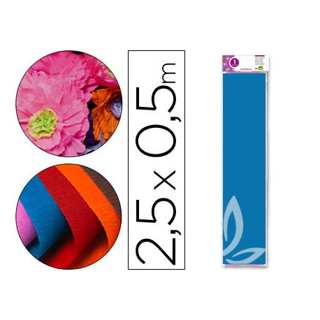 PAPEL CRESPON LIDERPAPEL 50 CM X 2.5M 34G/M2 AZUL PAPEL CRESPON LIDERPAPEL 50 CM X 2.5M 34G/M2 AZUL